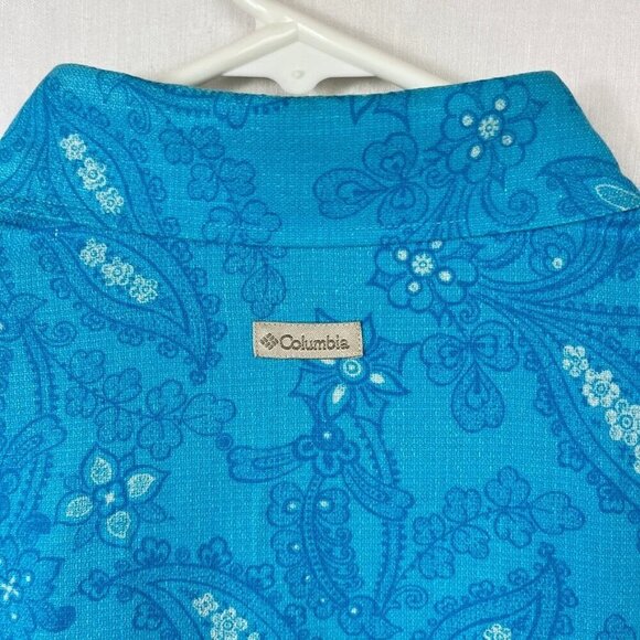 Columbia‎ Sportwear River Resort Silk Cotton Blouse Womens M Retro Paisley Disco - Picture 8 of 12